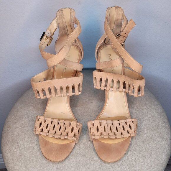 Ivanka Trump Nude Soft Leather Cutout Strappy Heels – 11M (runs large) - Picture 2 of 10